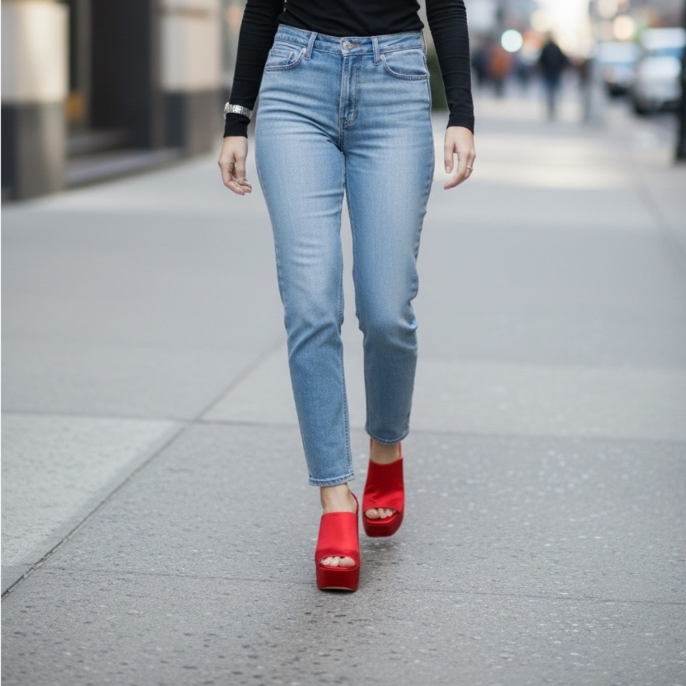 Jeffrey Campbell Bold Red Satin Wedges